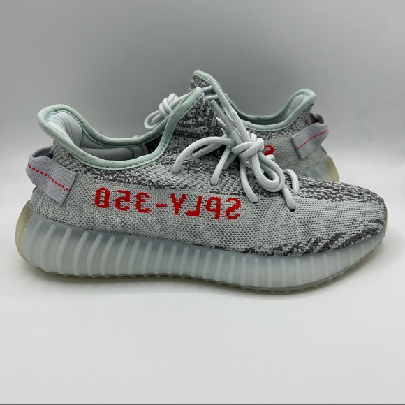 NWB Adidas Yeezy Boost 350 V2 Blue Tint GS Sneakers - Picture 2 of 10